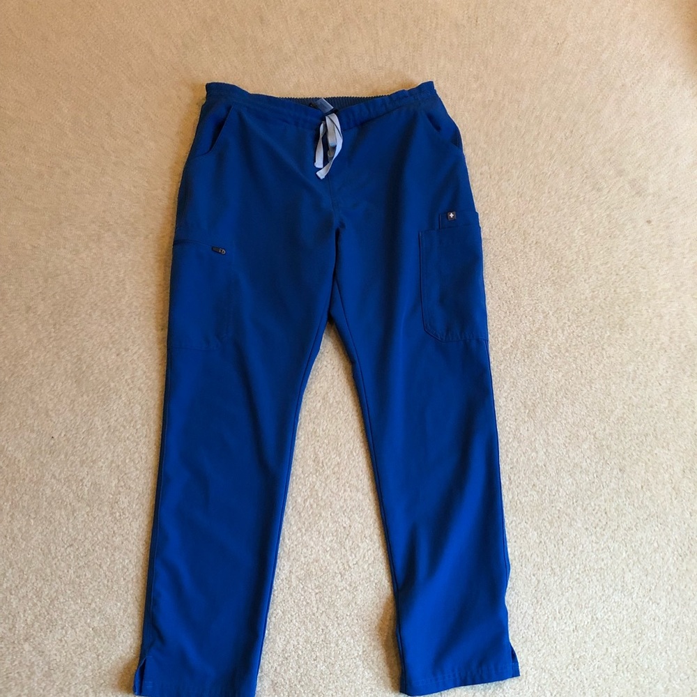 Figs  royal blue “yola skinny scrub pants”
